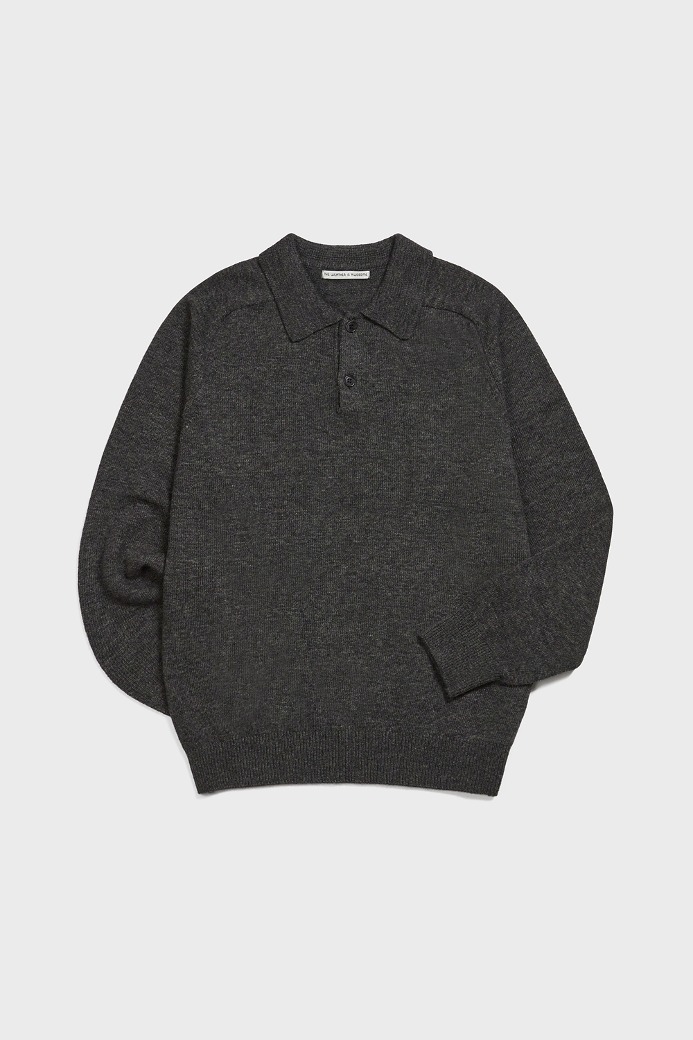 Park collar knit Sweater(charcoal)